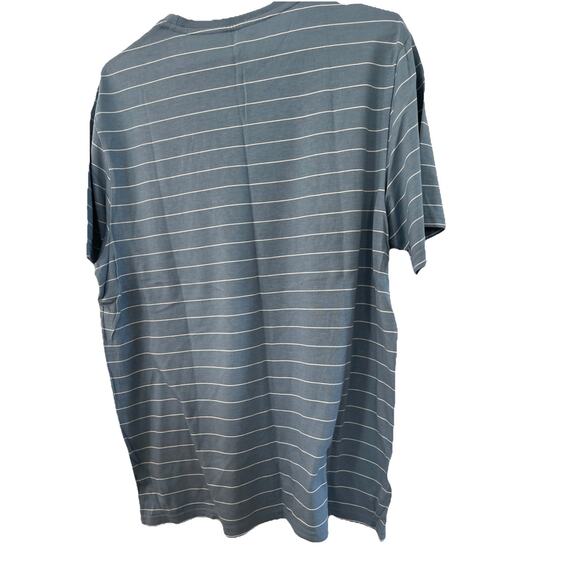 New Free Fly Bamboo Channel Short Sleeve Pocket Tee Blue White Stripe Size Large - Picture 3 of 3